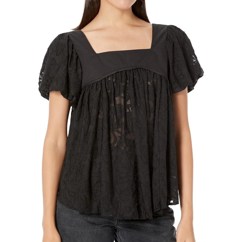 FREE PEOPLE - SUNSET TO SUNRISE TOP (BLACK) (XL)